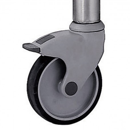 Kit 4 roulettes pour les meubles - Kit 4 roulettes chape inox ø 125 mm dont 2 à freins