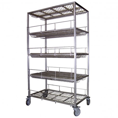 Chariot de séchage / stockage - 2 niveaux GN1/1 + 1 niveau GN2/1 - 1000x585x1800 mm