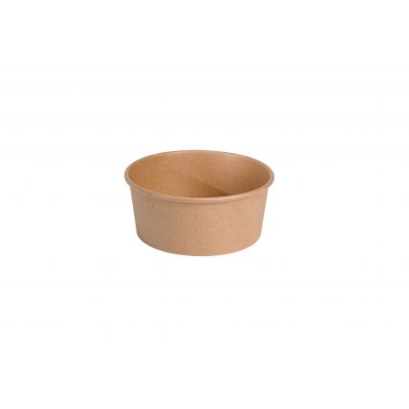 Boîte à salade 1250 ml - ø17,6x7 cm - Kraft brun
