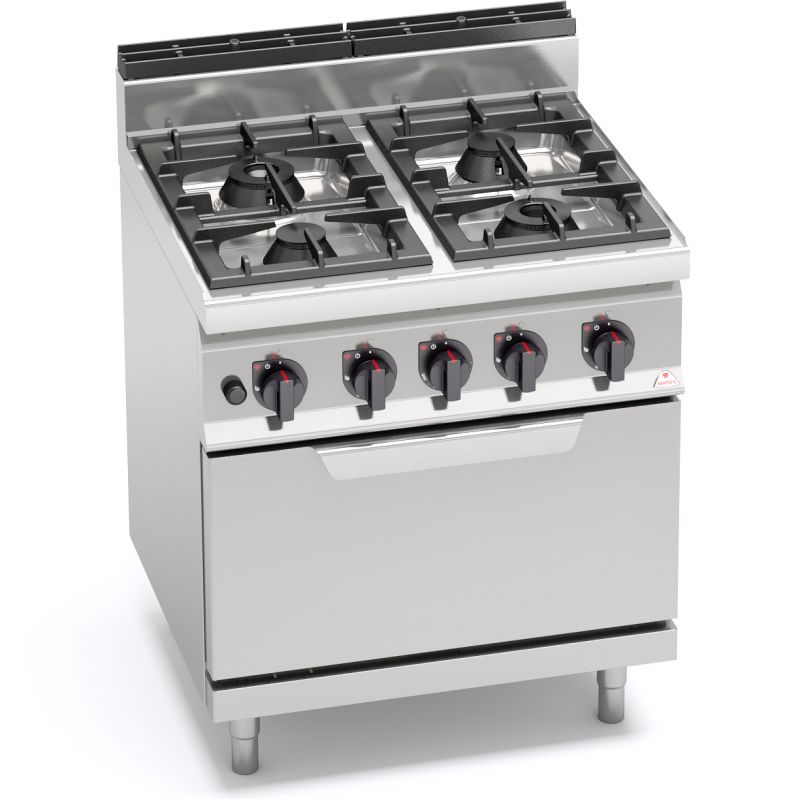 Fourneau 4 feux sur four - Gaz800x700x900mm