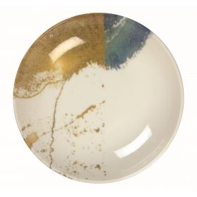 ASSIETTE CREUSE 25 CM DIONYSOS BLANC BLEU & OR