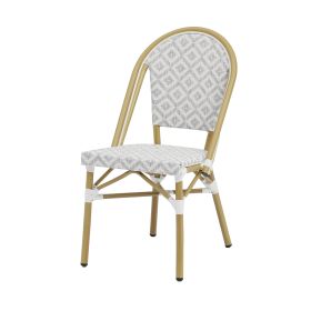 CHAISE BALI GRISE ET BLANCHE E17082