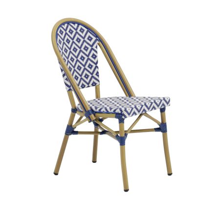 CHAISE BALI BLEU ET BLANCHE E17081