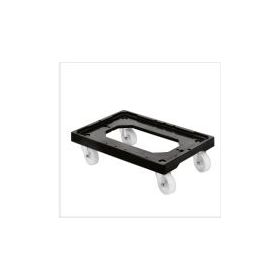 SOCLE ROULEUR 4 ROUES PIVOTANTES CHAPE INOX - NOIR B56839