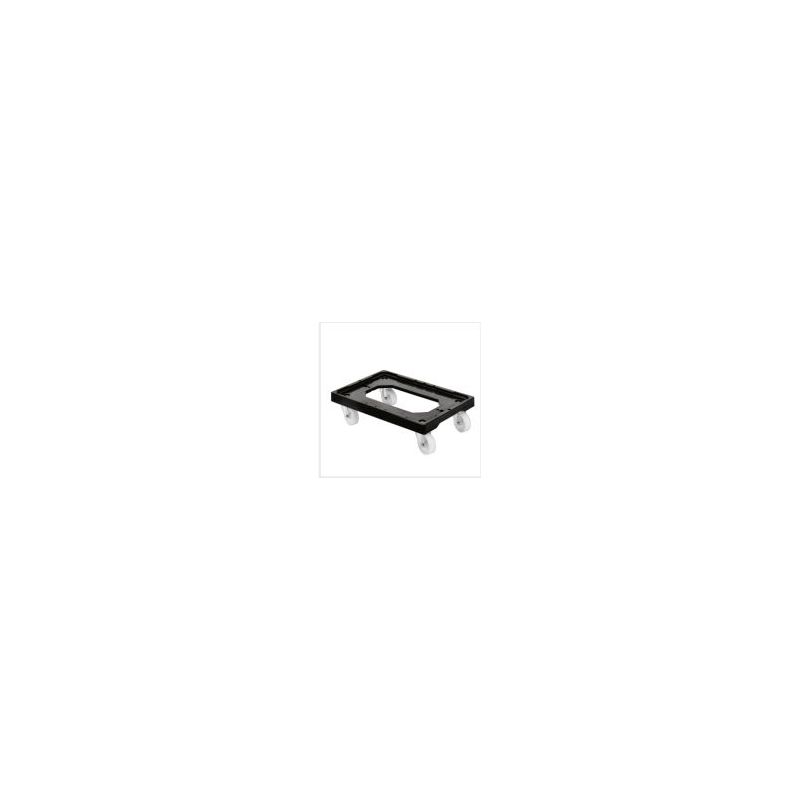 SOCLE ROULEUR 4 ROUES PIVOTANTES CHAPE INOX - NOIR B56839