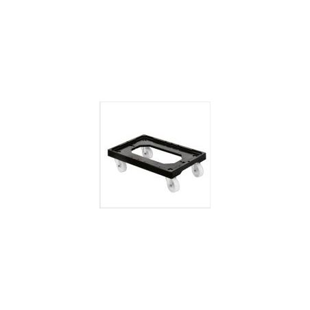 SOCLE ROULEUR 4 ROUES PIVOTANTES CHAPE INOX - NOIR B56839