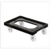 SOCLE ROULEUR 4 ROUES PIVOTANTES CHAPE INOX - NOIR B56839