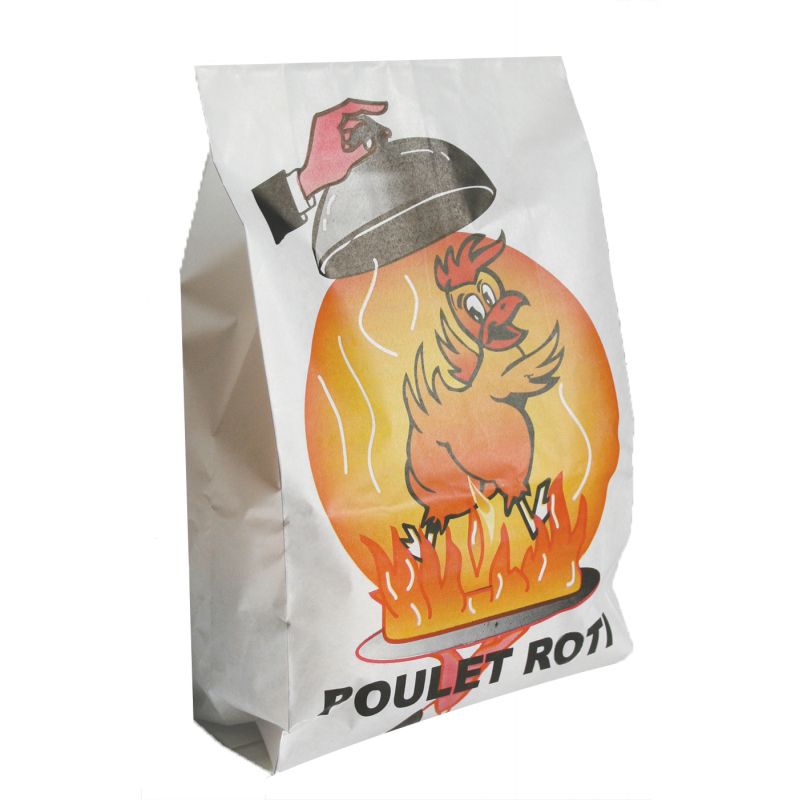SAC POULET - POULET ROTI / KRAFT BLANC - 260X70X420 MM 150971