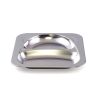 Plateau 2 compartiments - Inox 21x21x2,2 cm