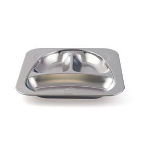 Plateau 2 compartiments - Inox 21x21x2,2 cm