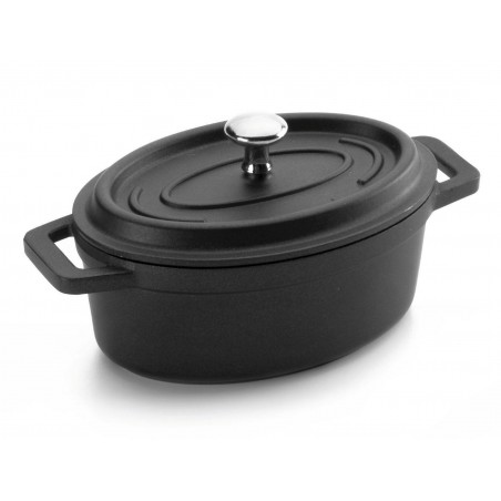 MINI COCOTTE OVALE - FONTE D'ALUMINIUM NOIR 25cl 12*8.5cm
