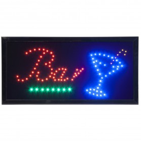 Enseigne LED clignotante - Bar - LED rouge, bleu, vert, jaune