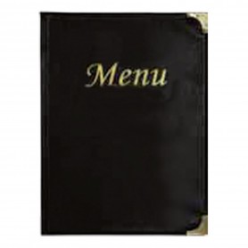 Protège menu Basique A4 - 8 vues - Noir