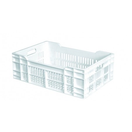 CAISSE AJOUREE 600*400*200mm 40L BLANC - GIALC