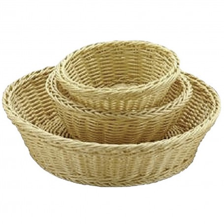 CORBEILLE RONDE D19 HT 9 ROTIN PLAS