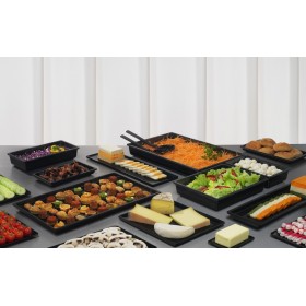 6 BACS GN 1/2 H6,5cm 400cl VESTAH EN MELAMINE NOIRE - PLATEX