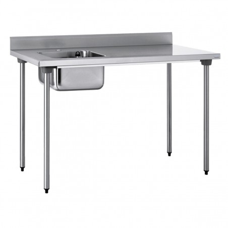 TABLE DU CHEF INOX 1600*700*900mm AVEC BAC A GAUCHE - TOURNUS