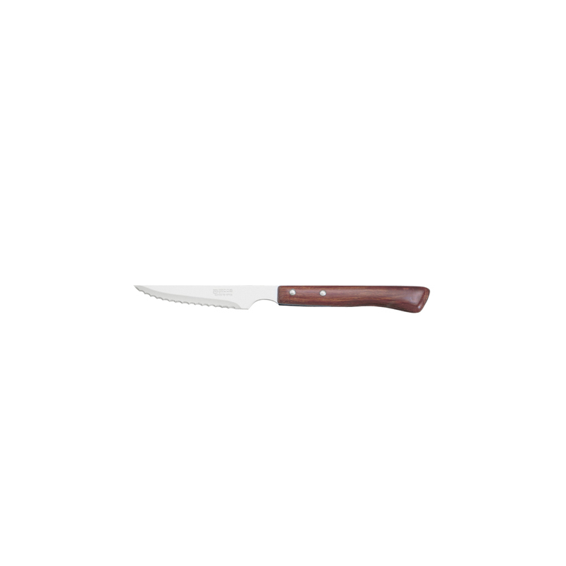 Couteau à steak lame crantée manche bois 12cm