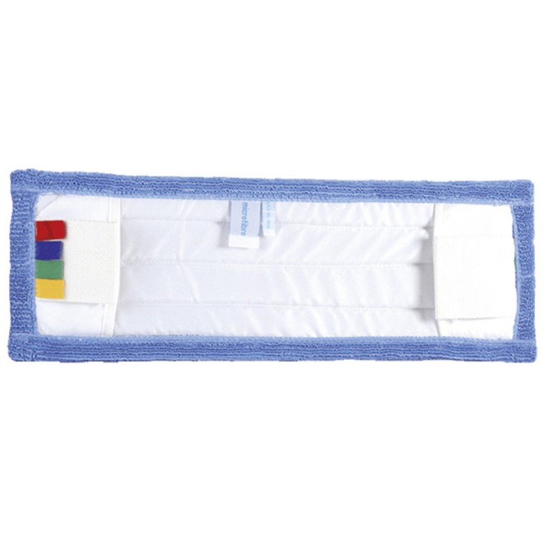 10 Franges microfibre bleue à poches et languettes