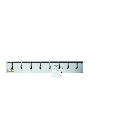 Barre porte-fiches à bille aluminium - Barre à ressort - inox - Barre 8 pinces - 62,5 cm
