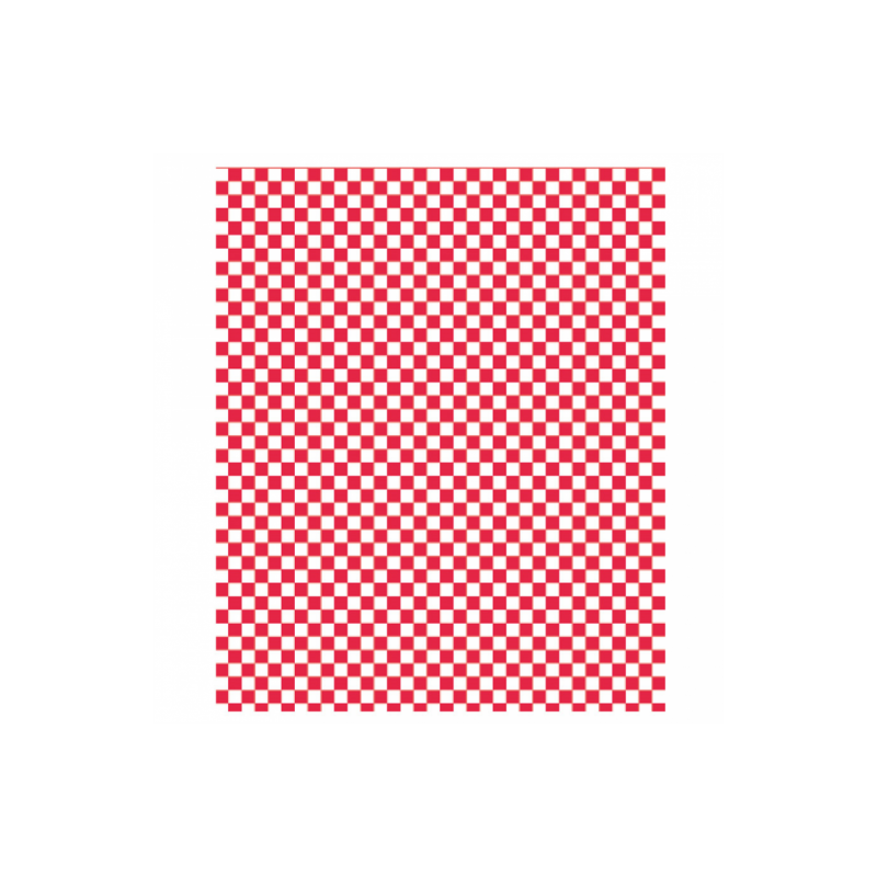Papier alimentaire - Carreaux rouge/blanc - 31*31cm - Lot de 1000