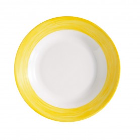 6 ASSIETTES CREUSES RESTAURANT BRUSH JAUNE - ARCOROC