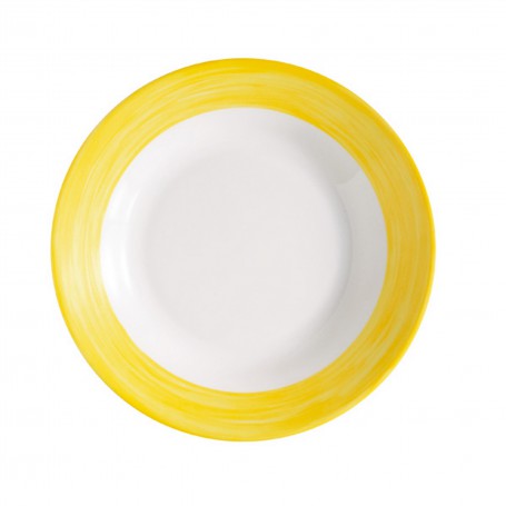 6 ASSIETTES CREUSES RESTAURANT BRUSH JAUNE - ARCOROC