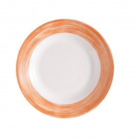 6 ASSIETTES CREUSES ø225mm RESTAURANT BRUSH ORANGE - ARCOROC