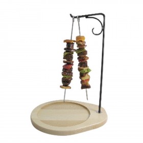 PORTE-BROCHETTE PLATEAU BOIS MAT PE