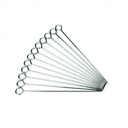 LOT DE 12 PICS A BROCHETTE ACIER INOXYDABLE 25.5cm