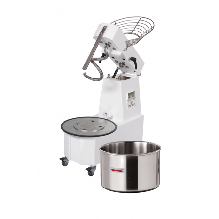 PETRIN A SPIRALE TETE RELEVABLE - CUVE DEMONTABLE - 44 KG.