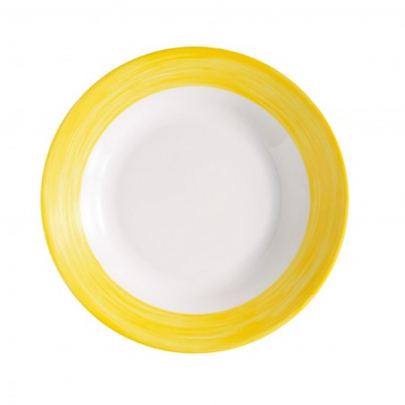 Assiette creuse ø225mm Restaurant Brush jaune - ARCOROC