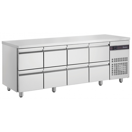 TABLE REFRIGEREE CENTRALE 8 TIROIRS - 571 L - 2240x700x870 mm - INOMAK
