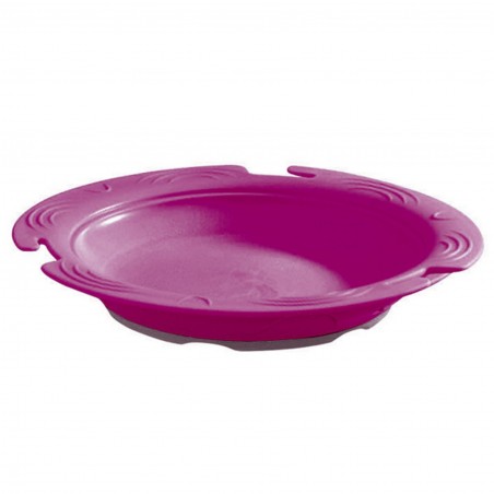 ASSIETTE CREUSE THERMODYNAMIQUE AVEC COUVERCLE CASSIS - ST ROMAIN - LOT DE 6