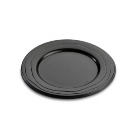 Assiette réutilisable couleur noire D185MM - 5X20