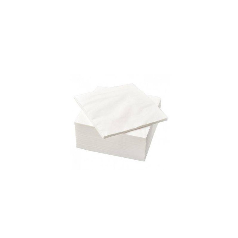 Serviettes blanches ouate 2 plis 40x40cm - 1250 par lot - DUNI