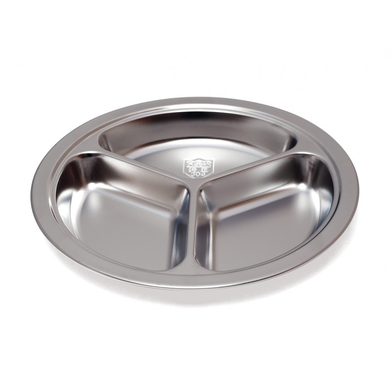 Assiette 3 compartiments inox - PLASTOREX