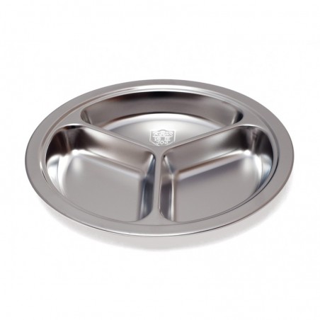Assiette 3 compartiments inox - PLASTOREX