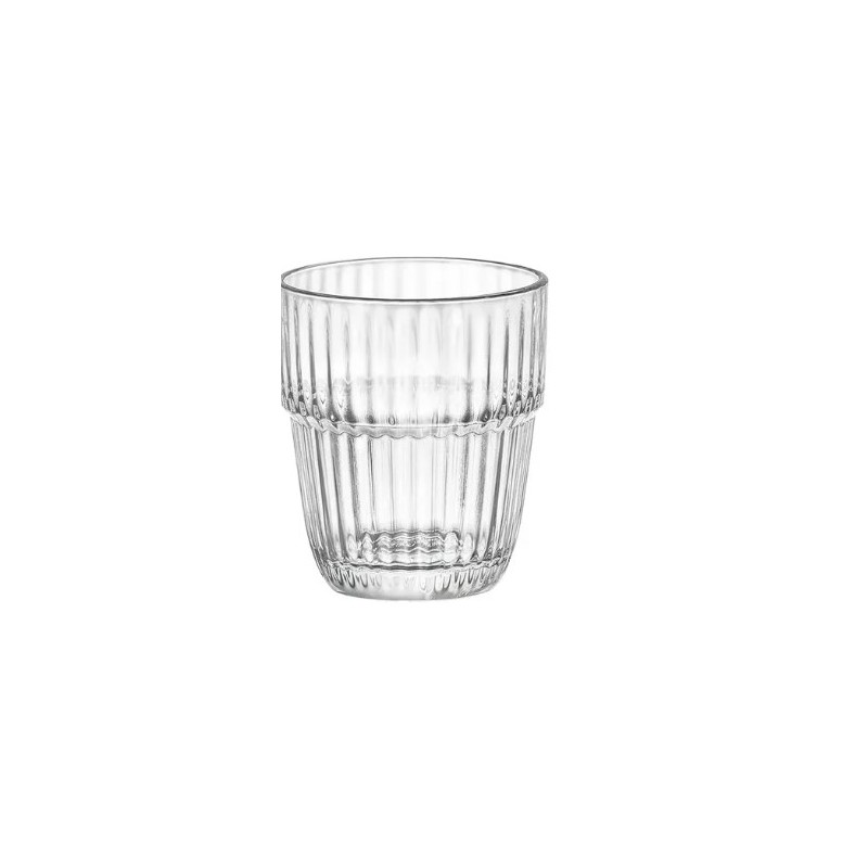 Gobelet verre avec rayures - transparent - 21 cl - ø 7,5x8,3 cm