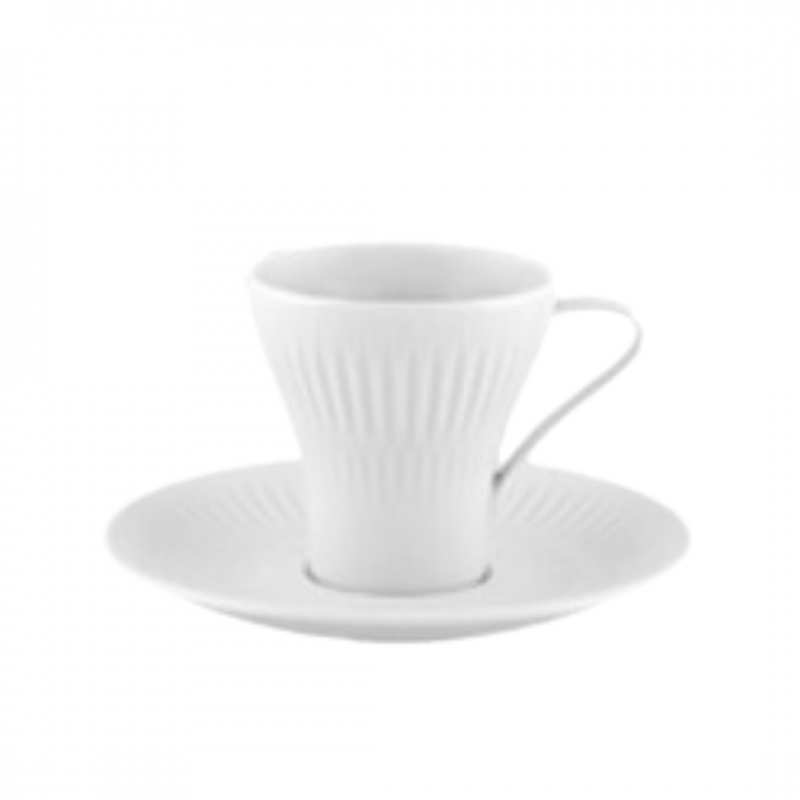 Set - Tasse à café et soucoupe - blanc -UTOPIA - LOT DE 4