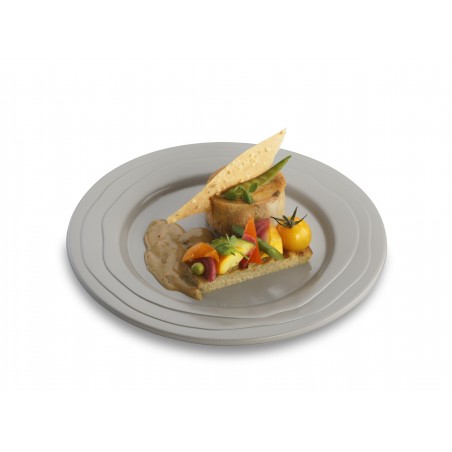 Assiette réutilisable - couleur taupe ø18,5 cm - carton de 100