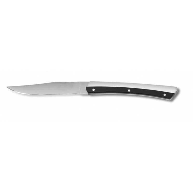 6 Couteaux à steak K2 noir - lame unie 10,5 cm - COMAS