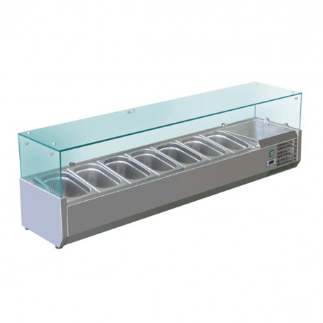 Vitrine à ingrédients réfrigérée VRX 150 - 7 bacs GN1/4 - 1500x335x435 mm