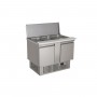 SALADETTE 2 PORTES AVEC COUVERCLE INOX pour 3 bacs GN1/1 INOMAK BSV77